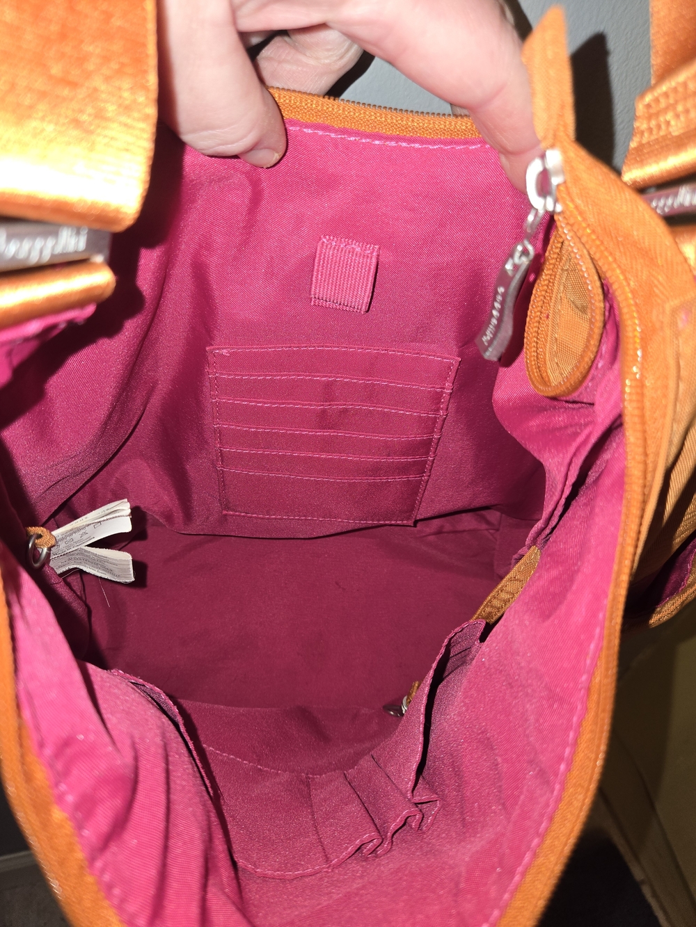 Baggallini Bright Orange Crossbody Shoulder Bag - Picture 7 of 13